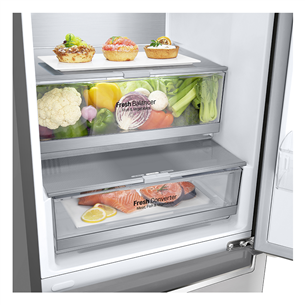 LG, NoFrost, 384 L, height 203 cm, inox - Refrigerator