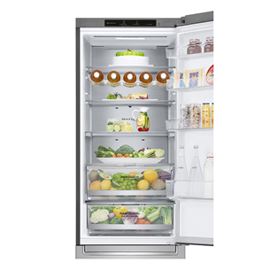 LG, NoFrost, 384 L, height 203 cm, inox - Refrigerator