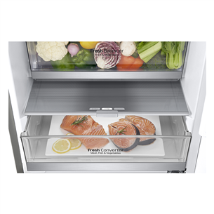 LG, NoFrost, 384 L, height 203 cm, inox - Refrigerator