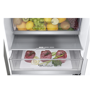 LG, NoFrost, 384 L, height 203 cm, inox - Refrigerator