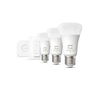 Išmaniųjų lempučių rinkinys Philips Hue White and Color Starter Kit, A60, E27, white