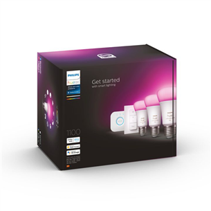 Išmaniųjų lempučių rinkinys Philips Hue White and Color Starter Kit, A60, E27, white