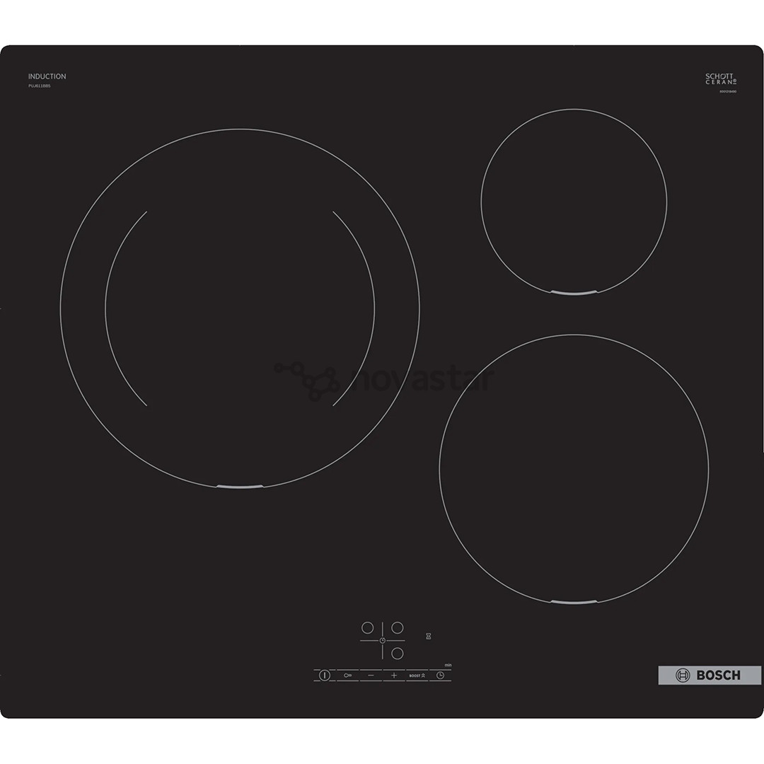 Bosch Serie 4, width 59.2 cm, frameless, black - Built-in Induction Hob