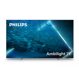 Philips 48", OLED, Ultra HD, боковые ножки, серебристый - Телевизор 48OLED707/12