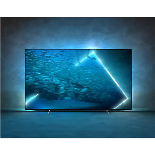 Philips OLED707, 48", 4K UHD, OLED, боковые ножки, серый - Телевизор