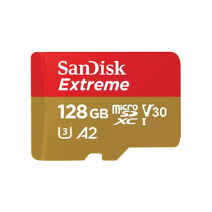 Atminties kortelė SanDisk Extreme, UHS-I, microSD, 128 GB + adapteris