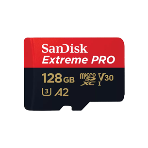 Atminties kortelė SanDisk Extreme Pro UHS-I, microSD, 128 GB + adapteris SDSQXCD-128G-GN6MA
