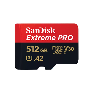 Atminties kortelė SanDisk Extreme Pro UHS-I, microSD, 512 GB + adapteris