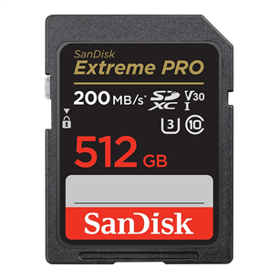 Atminties kortelė SanDisk Extreme Pro UHS-I, SDXC, 512 GB SDSDXXD-512G-GN4IN