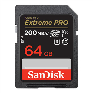 Atminties kortelė SanDisk Extreme Pro, UHS-I, SDXC, 64 GB SDSDXXU-064G-GN4IN