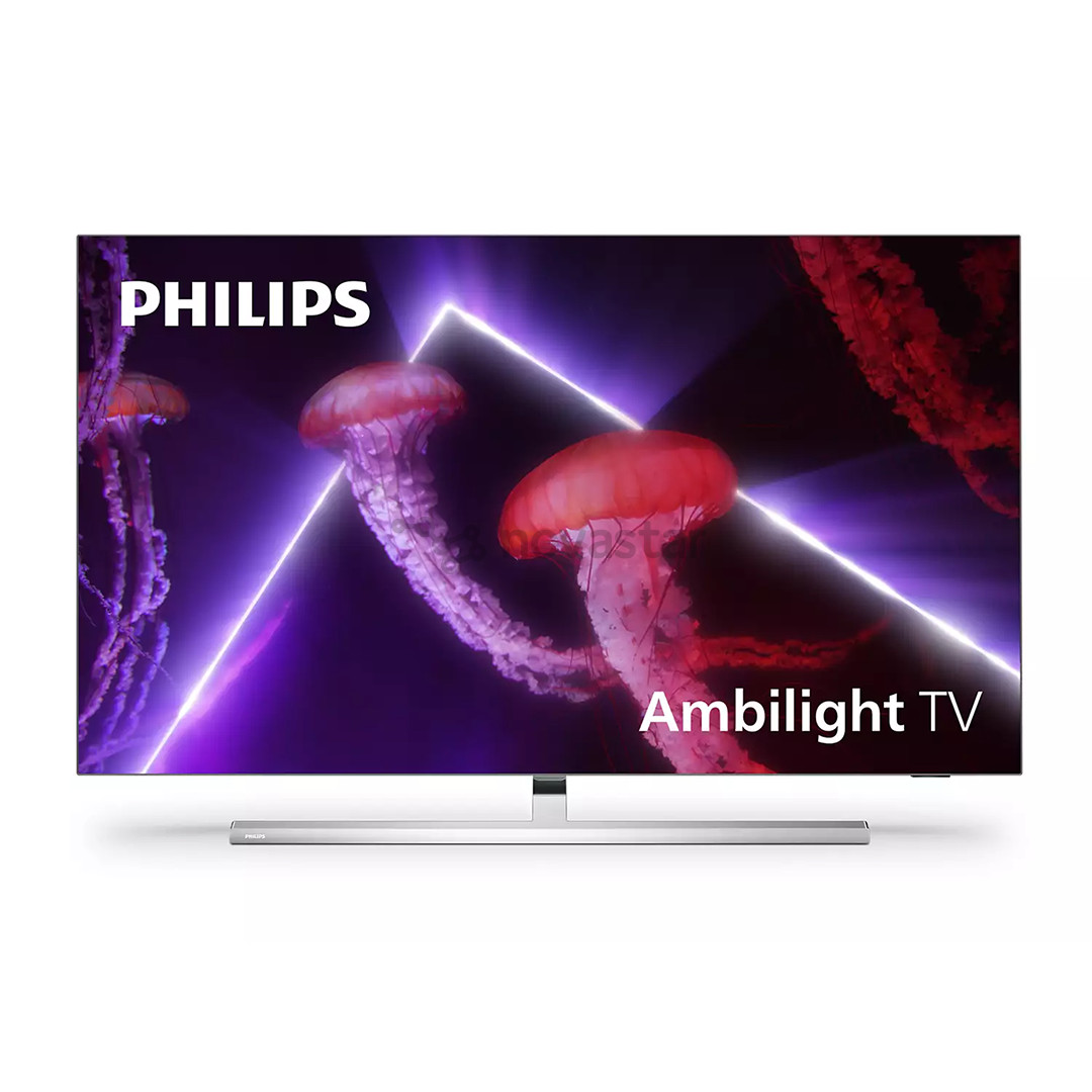 Philips OLED807, 55", 4K UHD, OLED, центральная подставка, серебристый - Телевизор