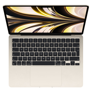 Nešiojamas kompiuteris Apple MacBook Air 13 (2022), M2 8C/10C, 8GB, 512GB, SWE, starlight