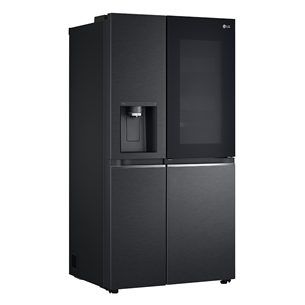 LG, InstaView, water & ice dispenser, 635 L, height 179 cm, black - SBS Refrigerator