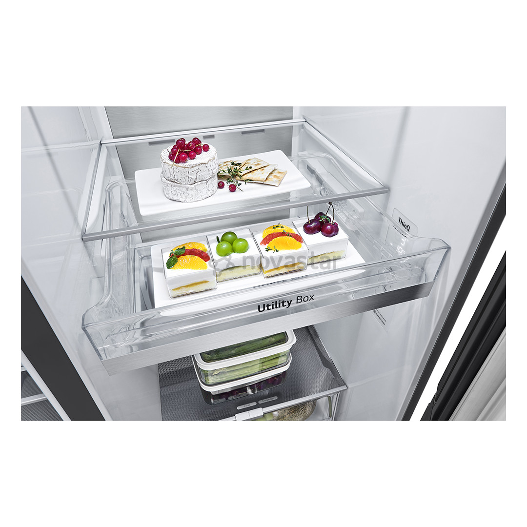 LG, InstaView, vandens ir ledo aparatas, 635 L, aukštis 179 cm, juodas - SBS Šaldytuvas