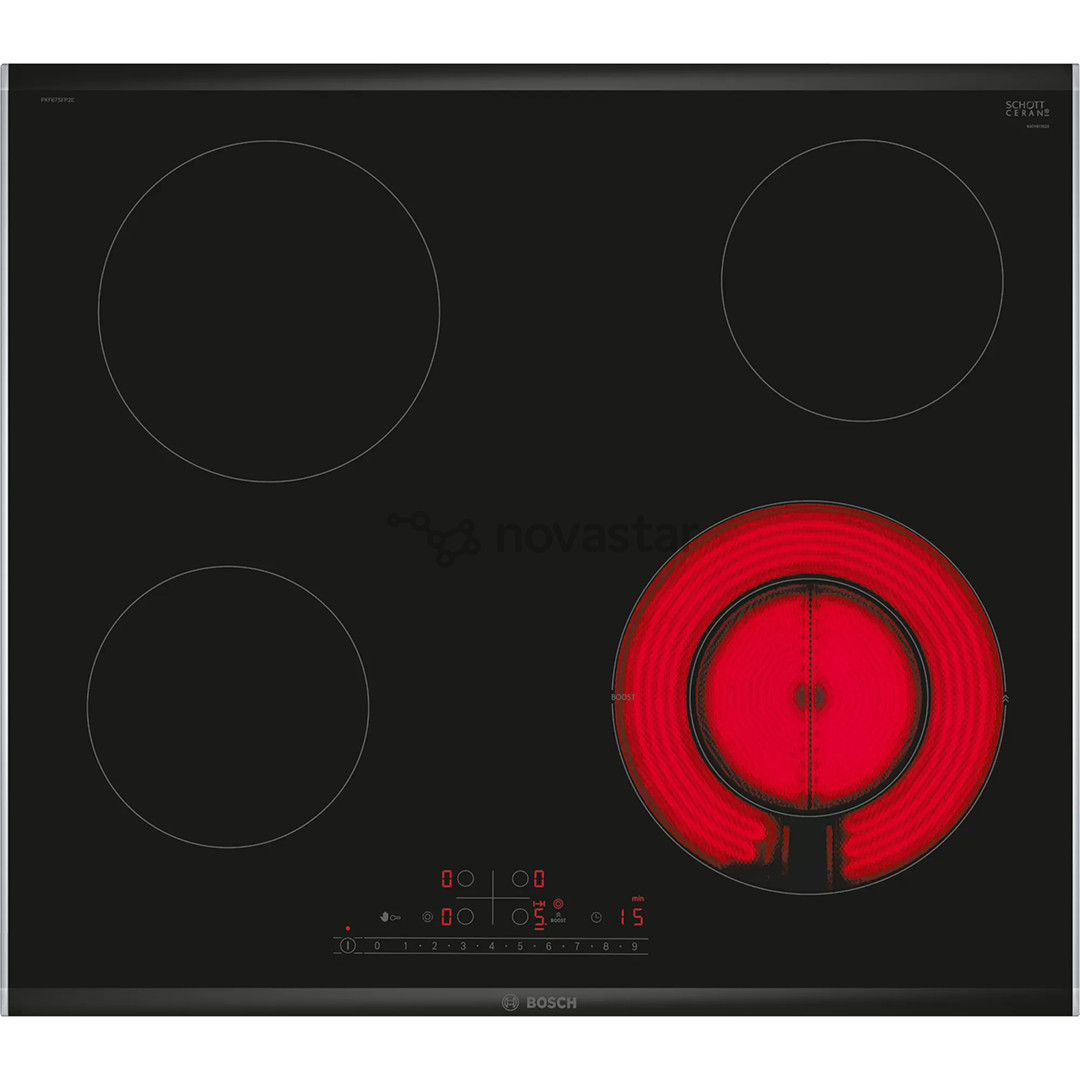 Bosch, width 60.6 cm, steel frame, black - Built-in Ceramic Hob