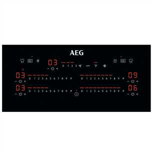 AEG, width 83 cm, frameless, black - Built-in Induction Hob with Cooker Hood