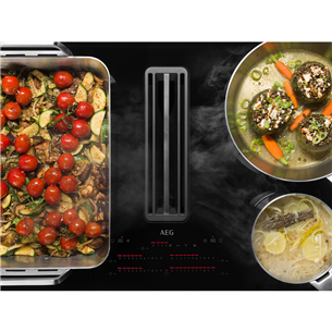 AEG, width 83 cm, frameless, black - Built-in Induction Hob with Cooker Hood