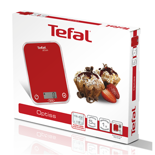 Tefal Optiss, up to 5 kg, red - Kitchen Scale