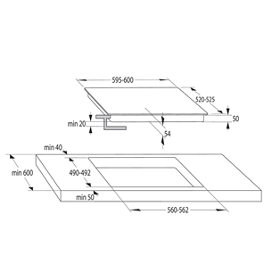 Hisense, width 59.5 cm, frameless, black - Built-in Induction Hob