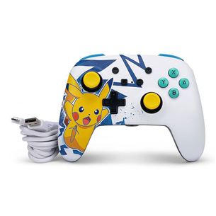 Žaidimų pultelis PowerA Nintendo Switch Enhanced Pikachu High Voltage, white