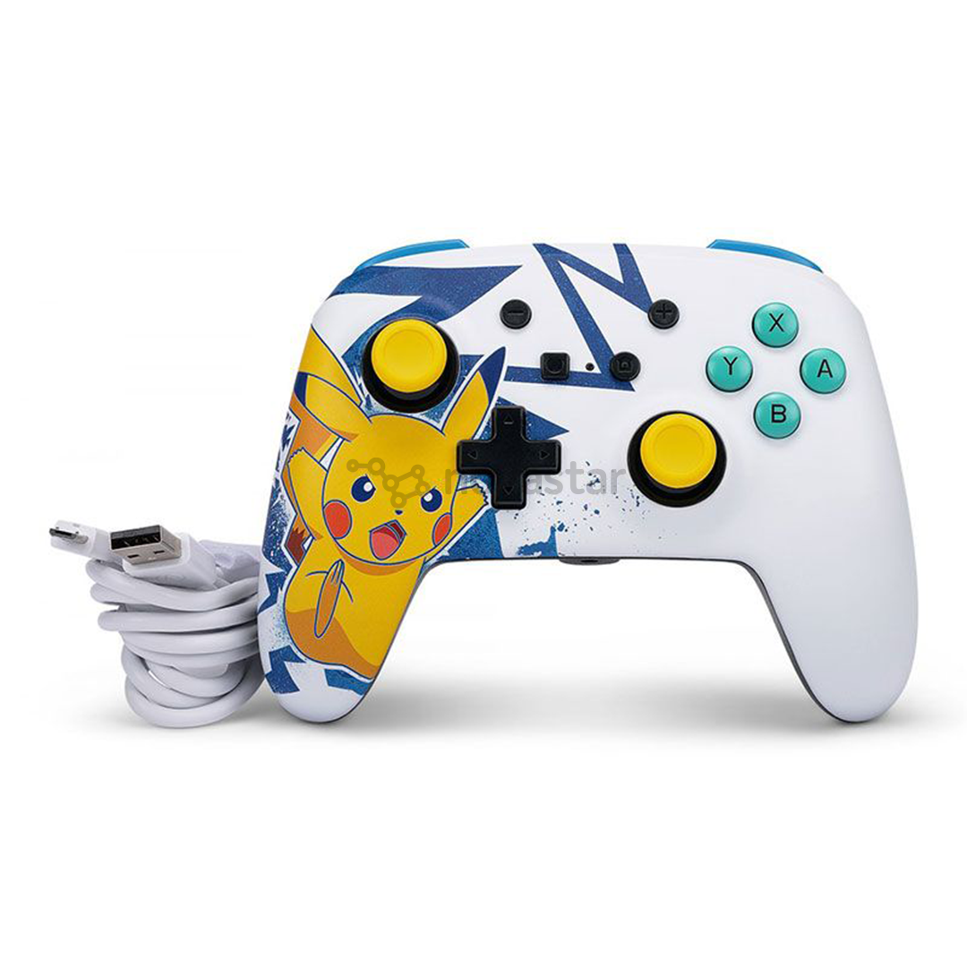 Žaidimų pultelis PowerA Nintendo Switch Enhanced Pikachu High Voltage, white
