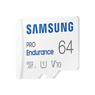 Atminties kortelė Samsung Micro SDHC Endurance PRO + SD adapter, 64 GB, white + adapteris