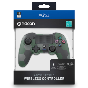 Žaidimų pultelis PS4 Nacon Asymmetric Wireless Controller, green camo