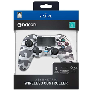 Žaidimų pultelis PS4 Nacon Asymmetric Wireless Controller, gray camo