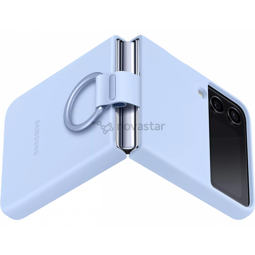 Dėklas Galaxy Flip4 Silicone Cover with Ring, blue