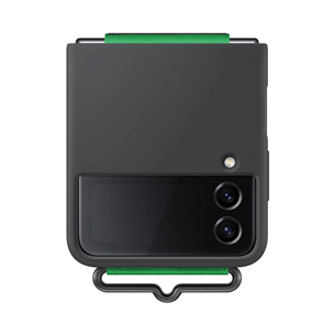 Dėklas Galaxy Flip4 Silicone Cover with Strap, black
