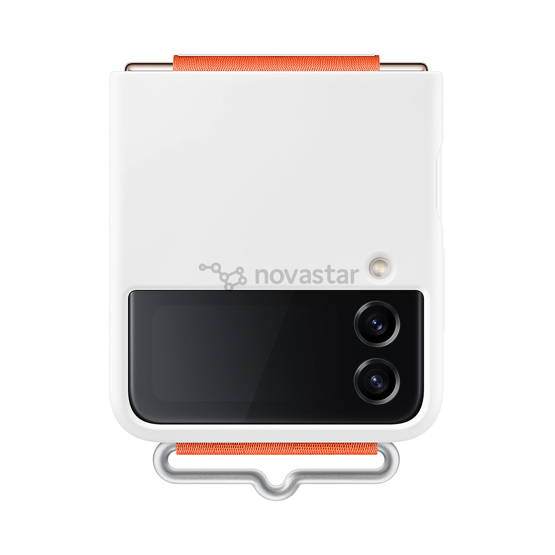Dėklas Galaxy Flip4 Silicone Cover with Strap, white