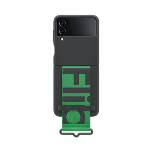 Dėklas Galaxy Flip4 Silicone Cover with Strap, black
