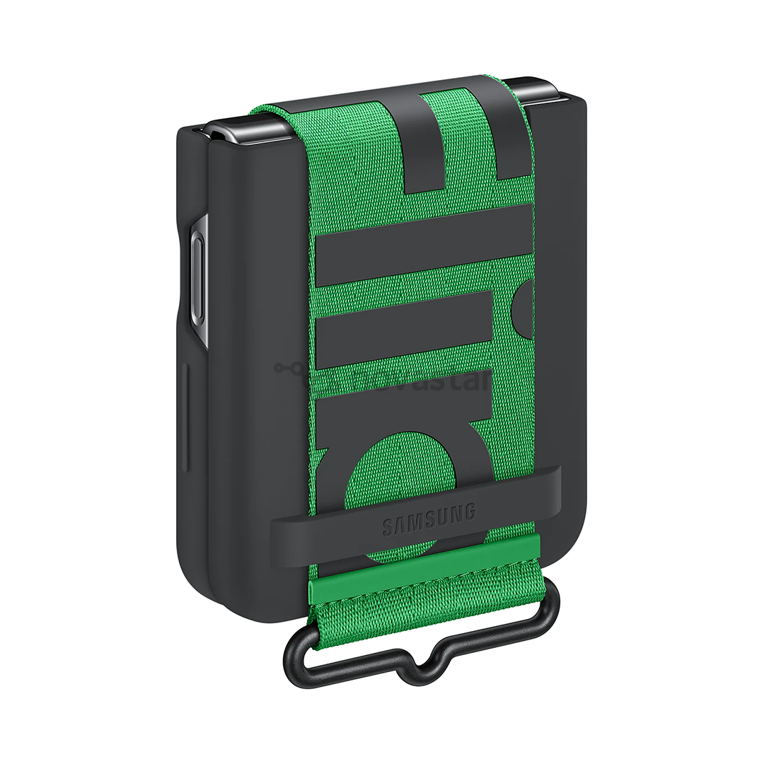 Dėklas Galaxy Flip4 Silicone Cover with Strap, black