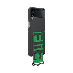 Dėklas Galaxy Flip4 Silicone Cover with Strap, black