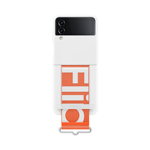 Dėklas Galaxy Flip4 Silicone Cover with Strap, white