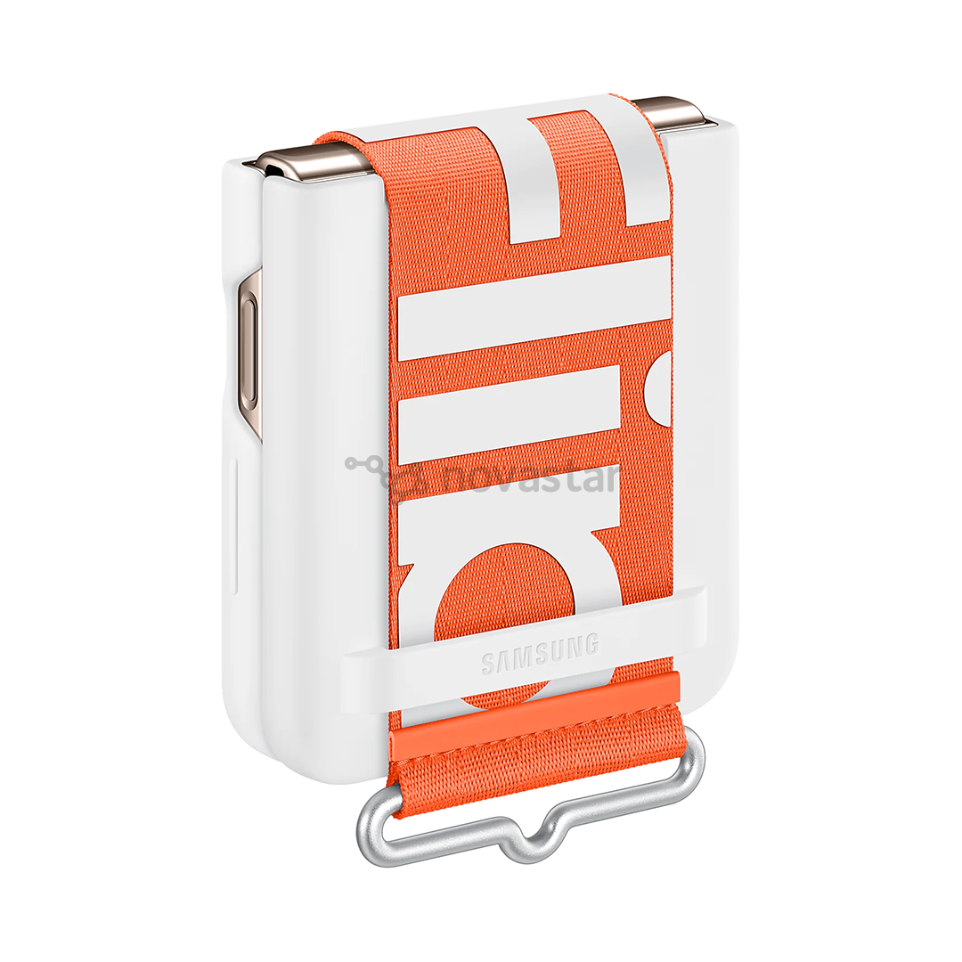 Dėklas Galaxy Flip4 Silicone Cover with Strap, white