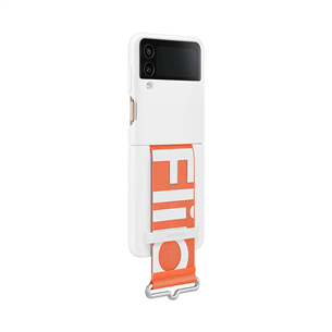 Dėklas Galaxy Flip4 Silicone Cover with Strap, white