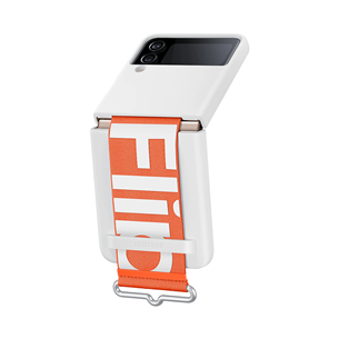 Dėklas Galaxy Flip4 Silicone Cover with Strap, white