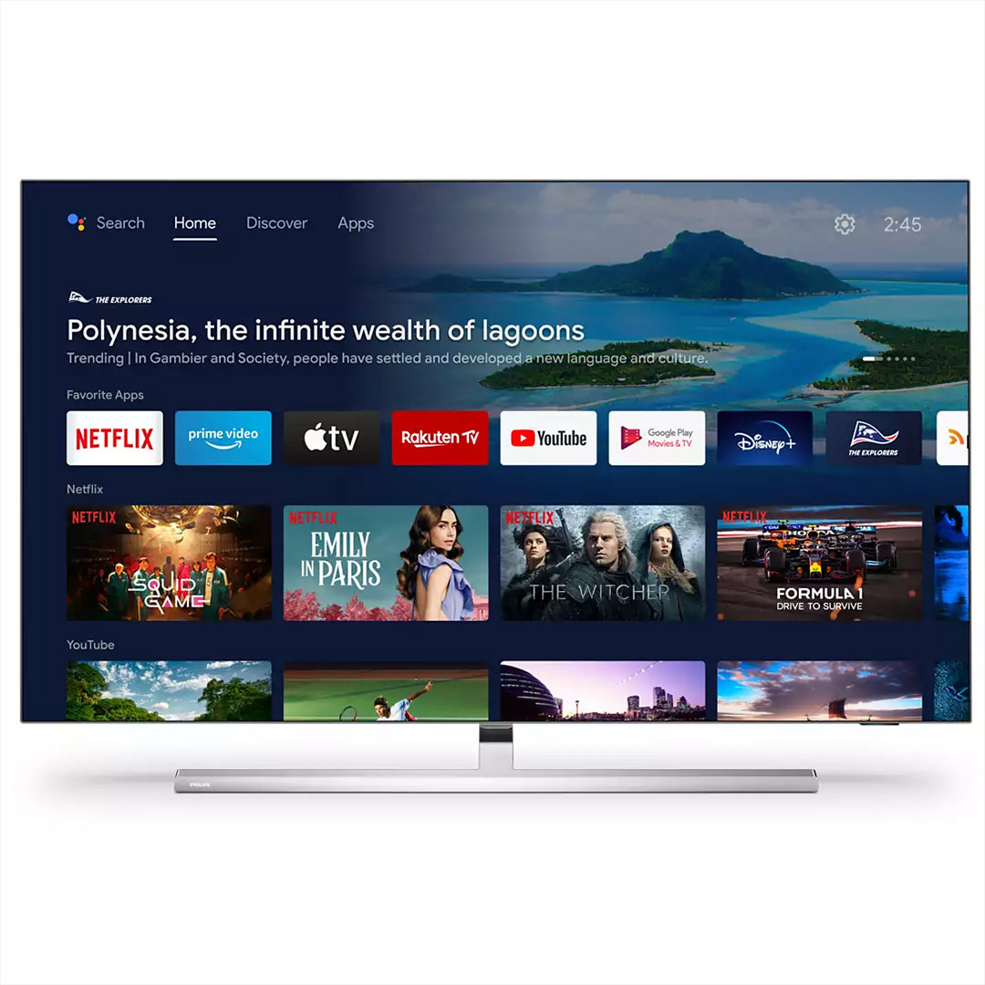 Philips OLED807, 48", 4K UHD, OLED, central stand, silver - TV