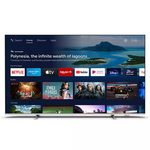Philips PUS8057, 55'', 4K UHD, LED LCD, pastatomas, pilkas - Televizorius