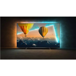 Philips PUS8057, 55'', 4K UHD, LED LCD, pastatomas, pilkas - Televizorius