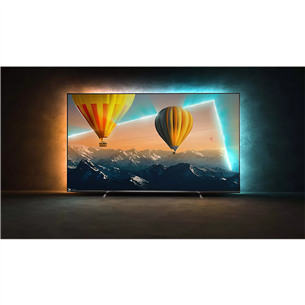 Philips PUS8057, 55'', 4K UHD, LED LCD, боковые ножки, серый - Телевизор