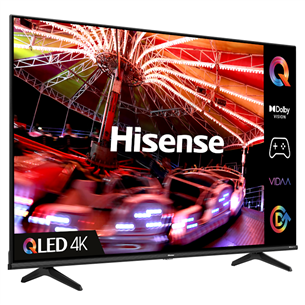 Hisense E7HQ, 50'', 4K UHD, QLED, боковые ножки, черный - Телевизор