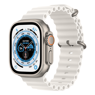 Apple Watch Ultra, Ocean Band, white - Smartwatch