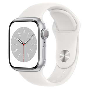 Išmanusis laikrodis Apple Watch Series 8 GPS, Sport Band, 41 mm, silver MP6K3EL/A