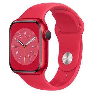 Išmanusis laikrodis Apple Watch Series 8 GPS, Sport Band, 41mm, (PRODUCT)RED MNP73EL/A