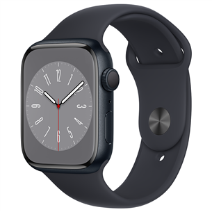Išmanusis laikrodis Apple Watch Series 8 GPS, Sport Band, 45mm, midnight MNP13EL/A
