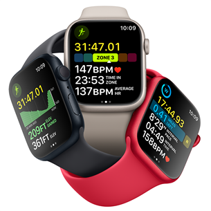 Išmanusis laikrodis Apple Watch Series 8 GPS, Sport Band, 45mm, midnight