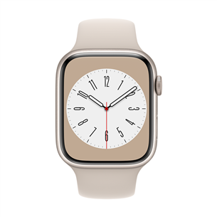 Išmanusis laikrodis Apple Watch Series 8 GPS, Sport Band, 45mm, starlight
