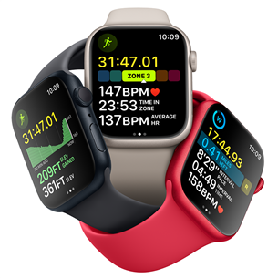 Apple Watch Series 8 GPS, Sport Band, 45 мм, серебристый - Смарт-часы